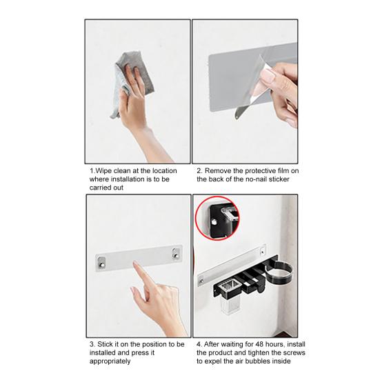 Wall Mount Hair Dryer Holder Bathroom Hair Tool Organizer Rack Strong Load-bearing