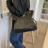 Lingge Chain Bag Vintage Bucket Bag Women's Stitching Shoulder Bag Commuter Crossbody Bag