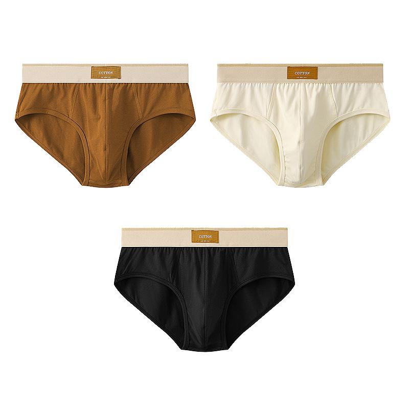 Solid Color Men's Underwear Loose Men's Triangle Pants Breathable Cotton Men's Plus Size Triangle Pants