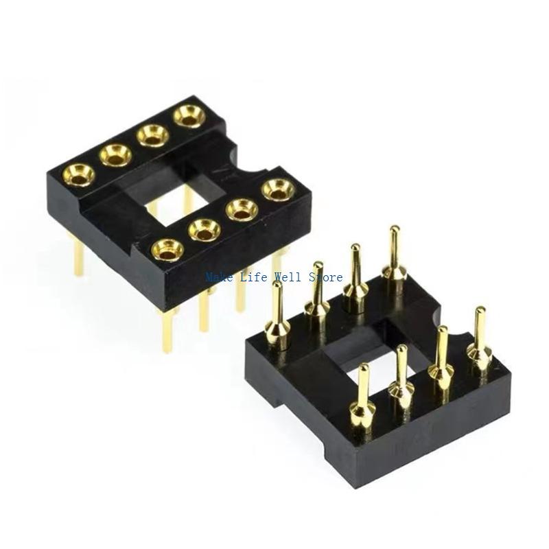 High Performances DIP8 IC Test Socket With Gold-Plated Round Hole 8pin Ic Socket For LM358, TL072 8pin Chip Components