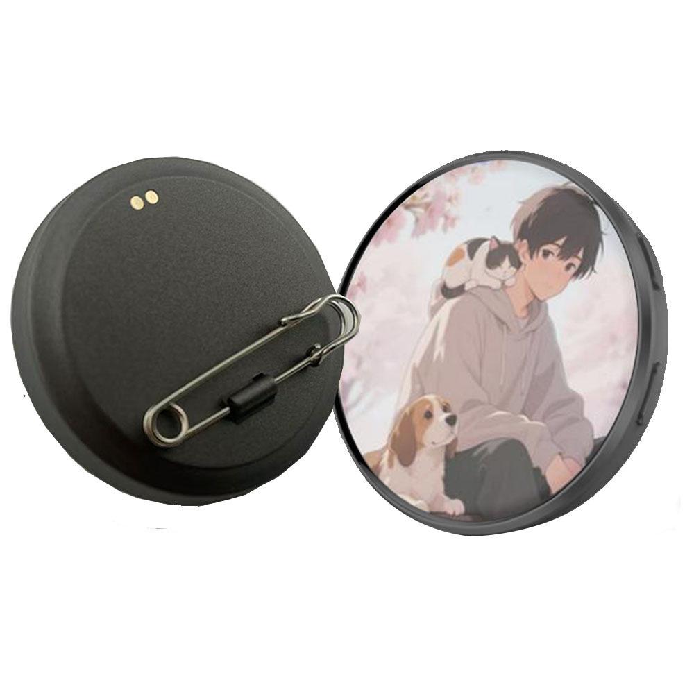 Smart Touchscreen Anime Badge with Custom Photo & 15-Second Video