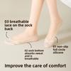 5 Pairs of Women's Spring/summer Lace Invisible Non Slip Pure Cotton Sweatwicking Boat Socks