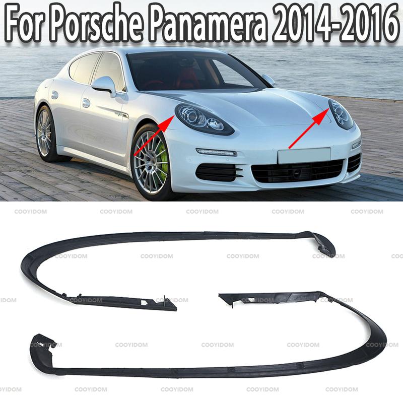 Car Headlight Rubber Sealing Strip Trim Headlamp Decorative Strip For Porsche Panamera 2014 2015 2016 Left