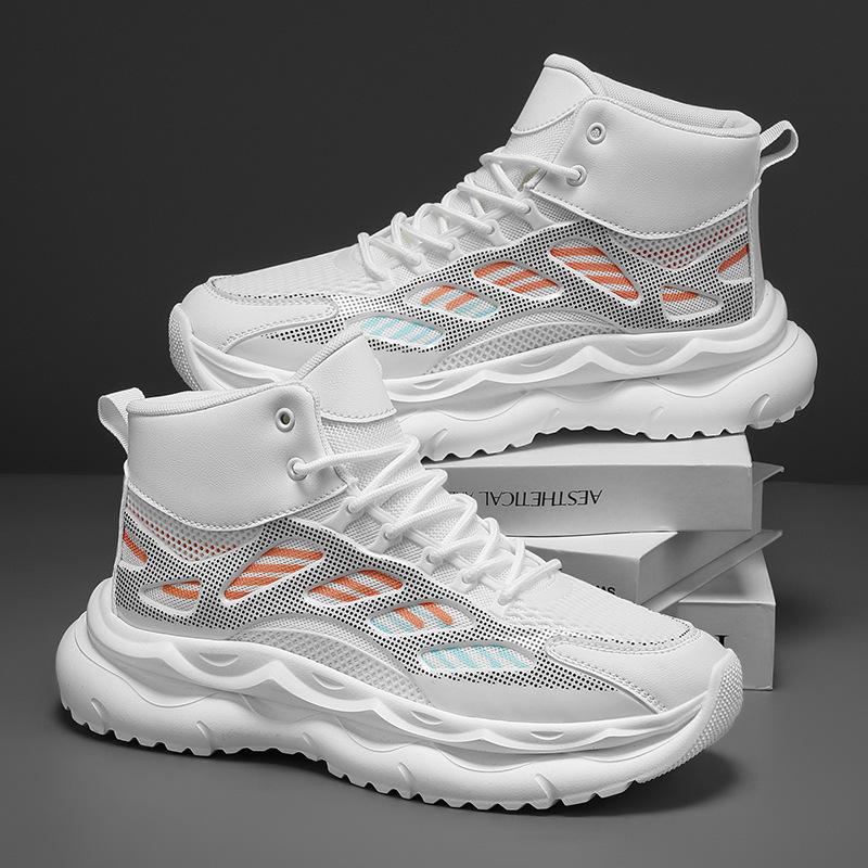 High top 22 new autumn thick sole non-slip heightening youth basketball sports shoes casual dad trendy shoes