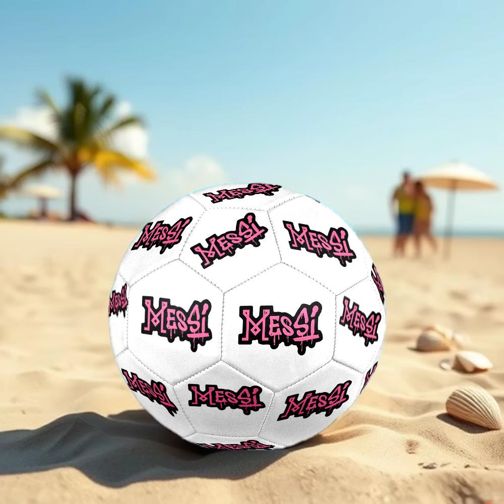 Colorful Messi Logo Design Size 5 Soccer Ball Machine Stitched Outdoor Training and Matches Unique Gift for Soccer Lovers