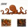 Rust-mottled Octopus Ornament Rust Patina Giant Squid Garden Sculpture, Handmade Metal Statue for Beachfront Villa Decoration Outdoor Lawn, Patio, and