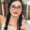 Zhang Yuanying Avec Monture de Lunettes Nerd Myopie Ovale Miroir Plat Petite Monture Rétro Monture de Lunettes Femme