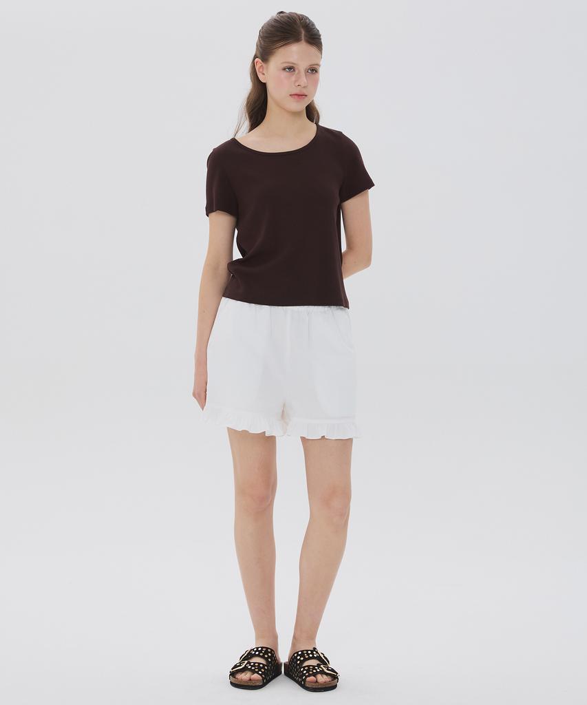 Nyuluki Frill Banded Shorts _Ivory