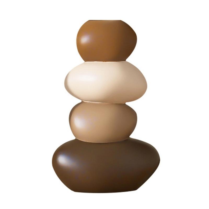 Resin Deer Figurines with Flower Vase Small Animal Statue Sculpture Table Ornament for Home Decors Housewarmings Gift