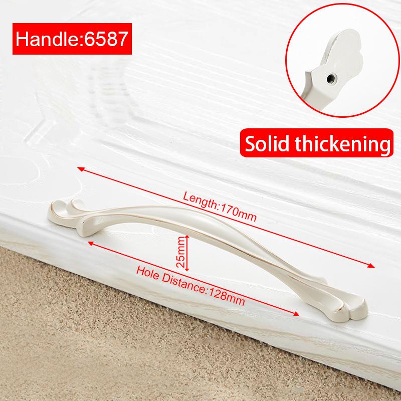NAIERDI Ivory White Cabinet Handles Zinc Aolly Kitchen Cupboard Door Pulls Drawer Knobs European Fashion Furniture Handle