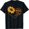 Butterflies Sunflowers Heart Hippie Nature Yellow Sunflower T-Shirt
