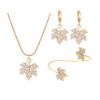 2025 New popular zircon maple leaf pendant set jewelry women's simple and elegant cold wind necklace stud earrings jewelry