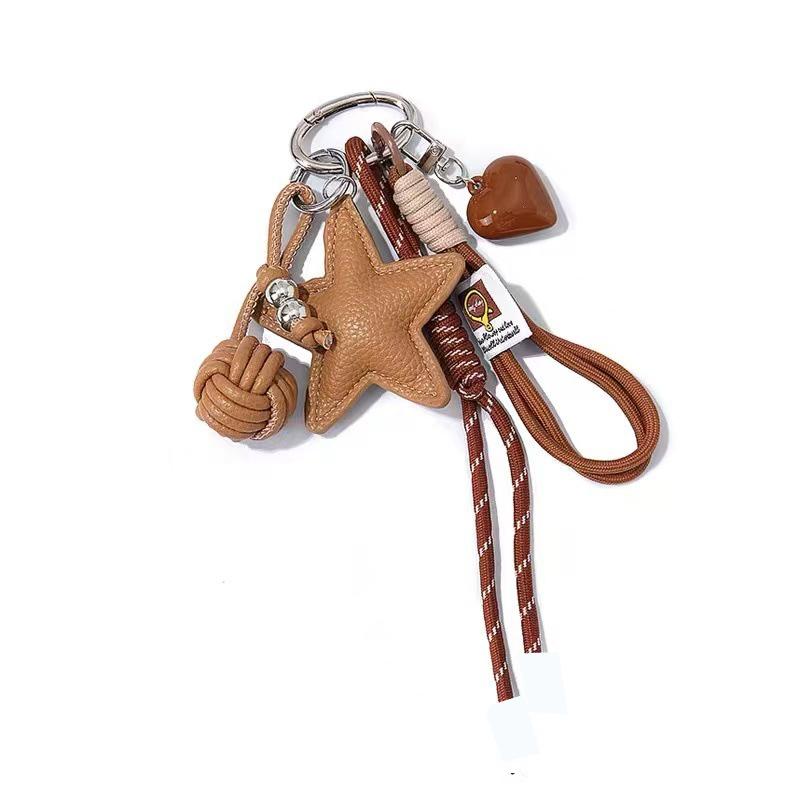 Yogodlns PU Leather Five Pointed Star Mini Backpack Hanging Handbag Pendant Bag Pendant Bags Accessories