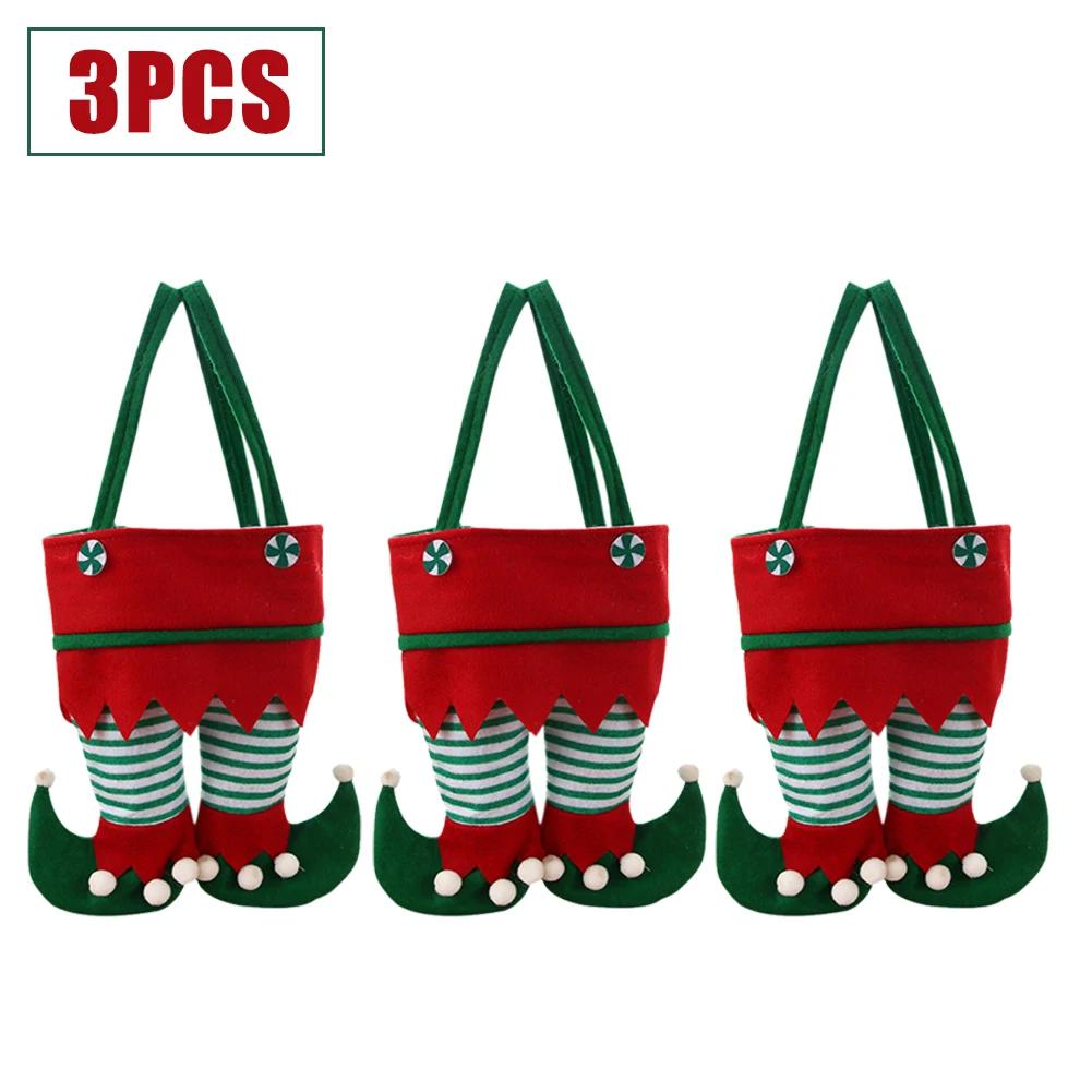 Christmas Elf Candy Bags Velvet Bags Santa Claus Pants Handbag Bags For Packaging Festival Party Decor Xmas Tree Decoration 2025