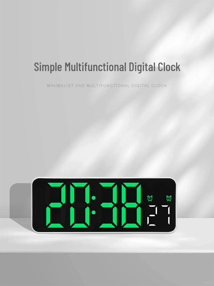 Mini Multifunctional Electronic Alarm Clock with Temperature Display, Large 2806/Small 2807 - Bedside Model