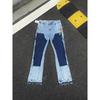 GLYDE Jeans a zampa rétro macchiati di inchiostro e sporchi Jeans lavati dritti casual Pantaloni in denim