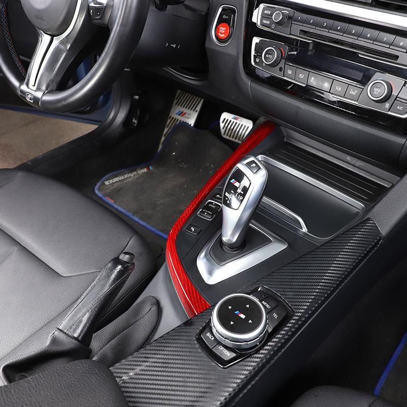 For BMW 3 4 Series F30 F31 F32 F33 F34 F35 F36 F80 2013-19 Real Carbon Fiber Car Gear Shift L Shape Strips Trim Car Accessories
