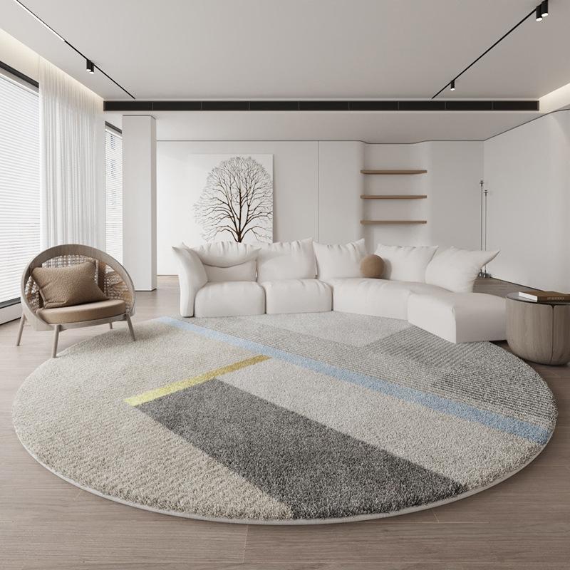 Imitation Cashmere Round Carpet Living Room Bedroom Thicken Rug Sofa Coffee Table Study Anti-slip Swivel Chair Floor Mats