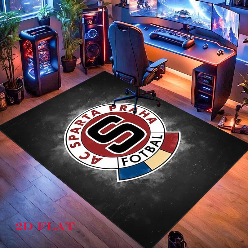 Tappeto AC Sparta Praha per Soggiorno Camera da Letto Casa Decorazione Divano, Tappetino Antiscivolo per Giochi Bambini