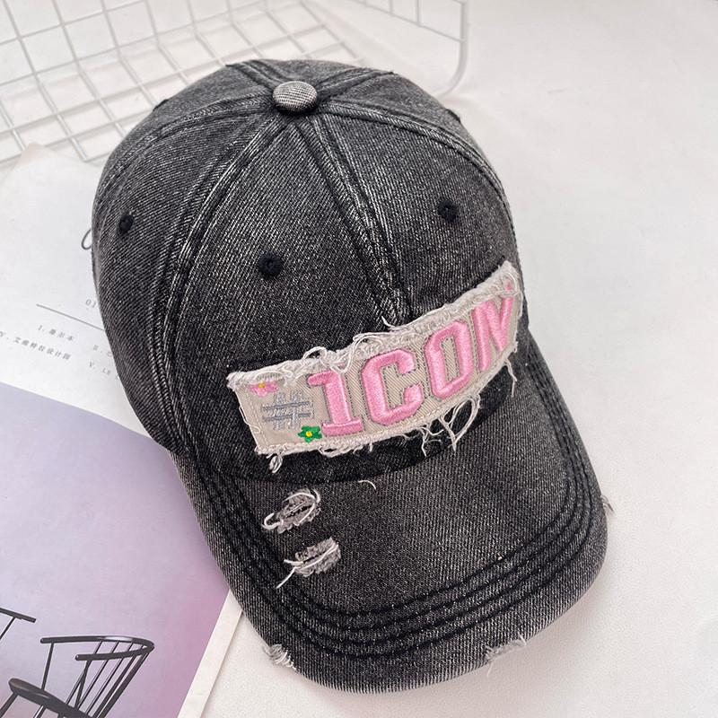 Denim Retro Washed Baseball Cap With Letter Embroidery Design For Use Outdoor