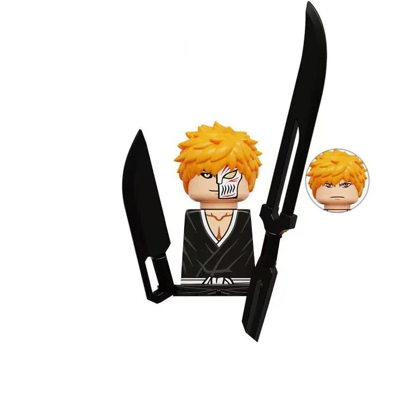 Mini Anime Figures Building Blocks Kurosaki Ichigo Ulquiorra Cifer Multiple Weapon Accessories Toys Gifts