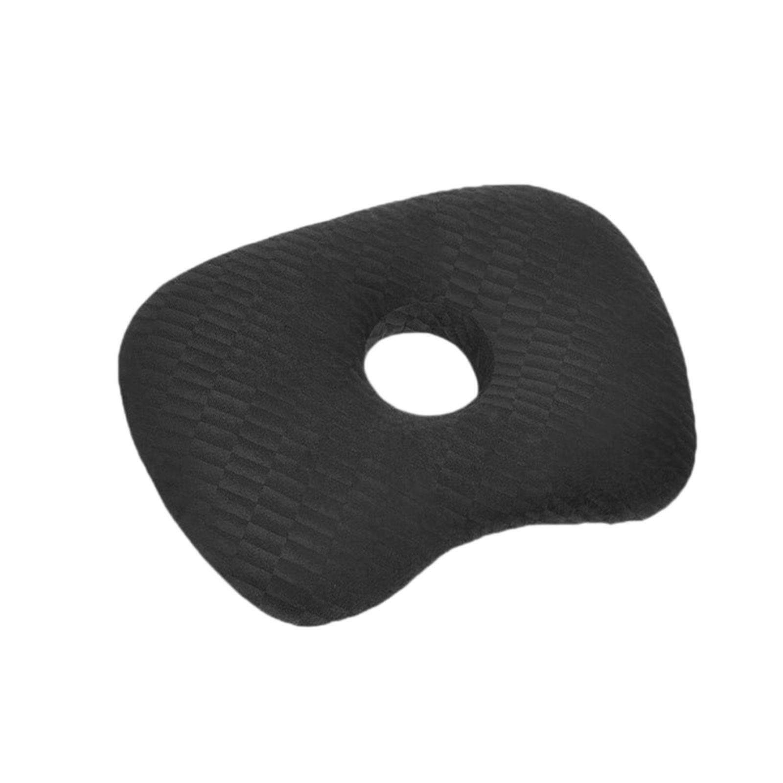 

Comfortable Ear Piercing Pillow for Sleeping Office Plush Fleece Guard Pillow with Ear Hole for Headphones Earrings чёрный