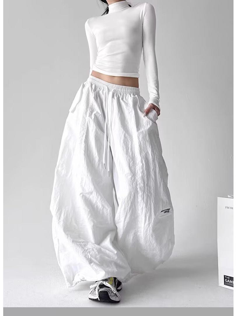 

Women s Velvet Embroidered Wide-Leg High-Waist Drawstring Jazz Pants Large