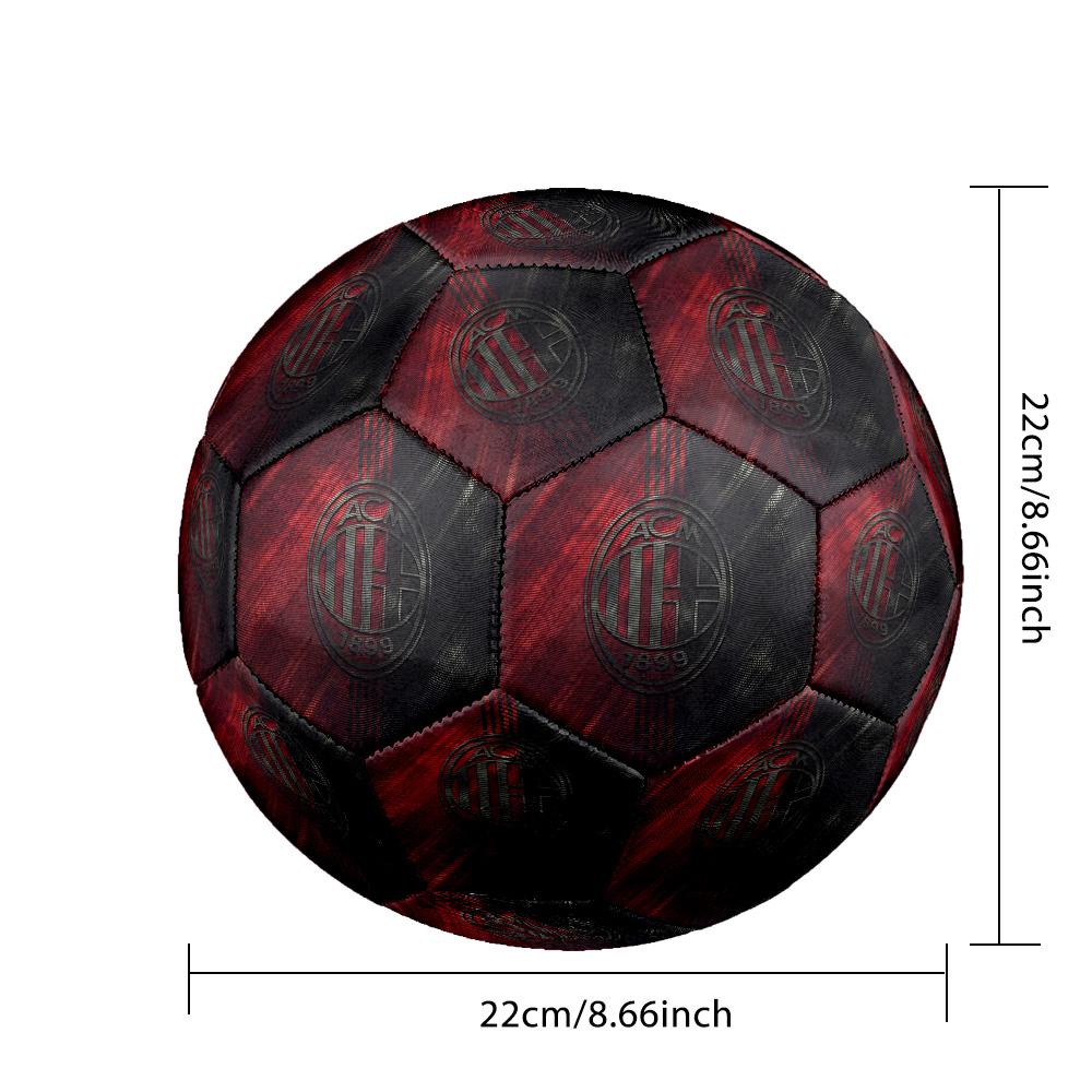 Pallone da Calcio da Partita Misura 5 Tema AC Milan Pallone da Calcio Professionale da Esterno Morbido al Tocco Pallone da Allenamento