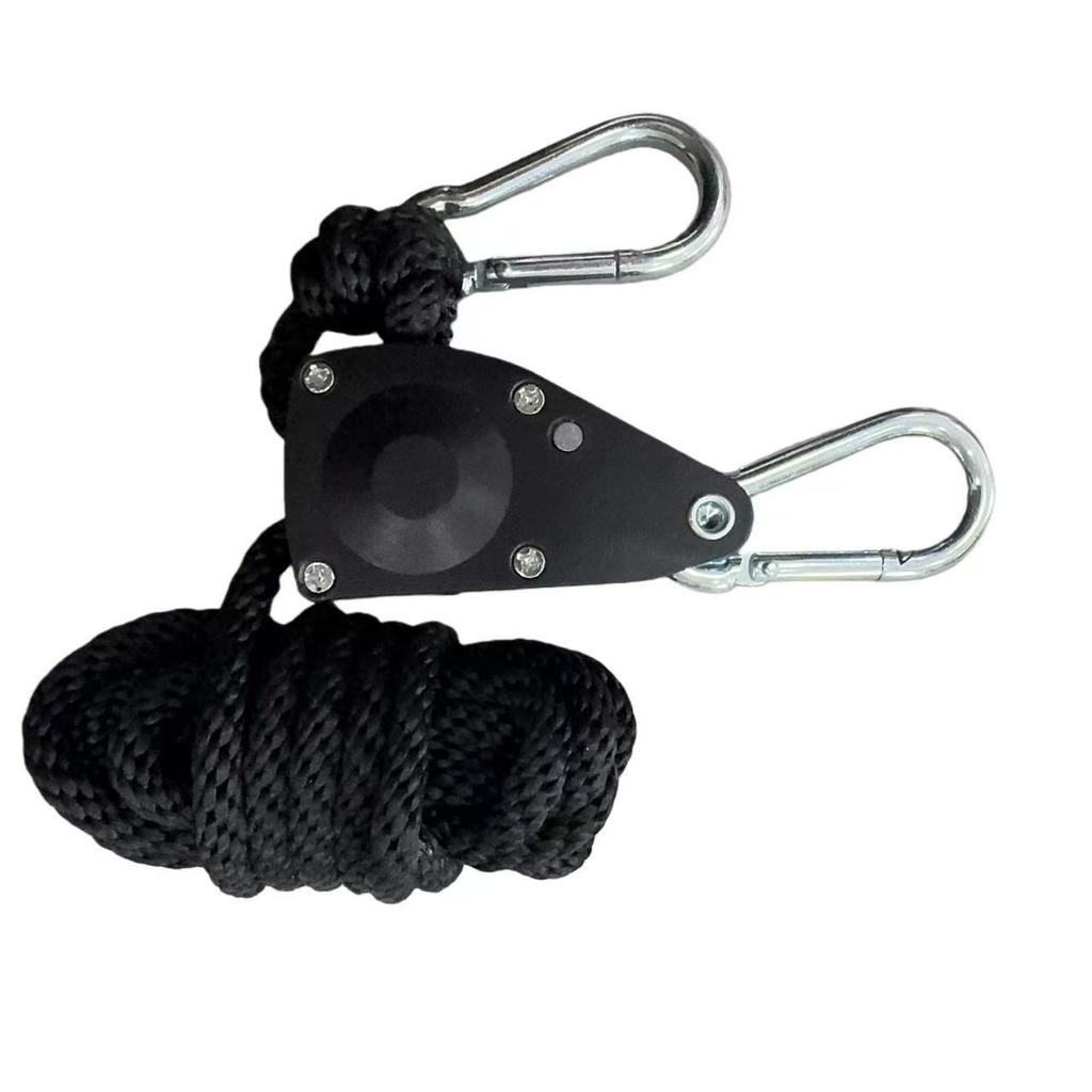 Adjustable Black and Red Tent Windproof Rope with Pulley Buckle