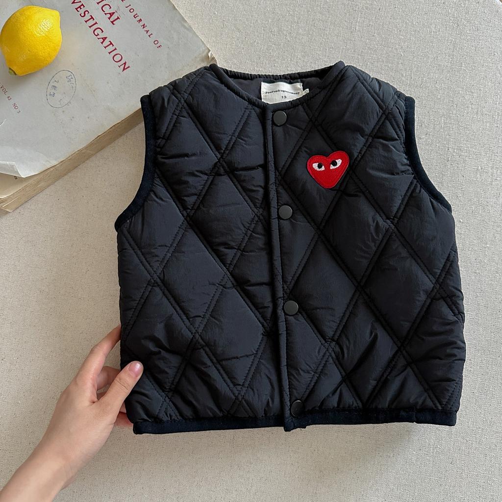 Kids Quilted Plaid Vest for Boys and Girls Warm Sleeveless Jacket for Fall and Winter