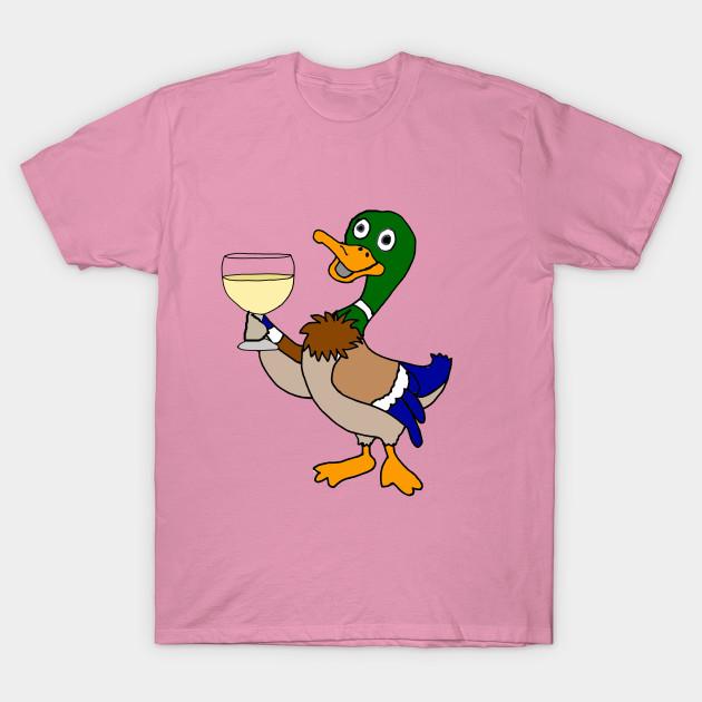 T Shirt kobiety zabawna kaczka krzyżówka picie wina Harajuku drukuj Kawaii Tshirt letnia koszulka damska z krótkim rękawem Top Tee