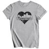 Retro Fayetteville North Carolina Skyline Herz Abgenutztes T-Shirt