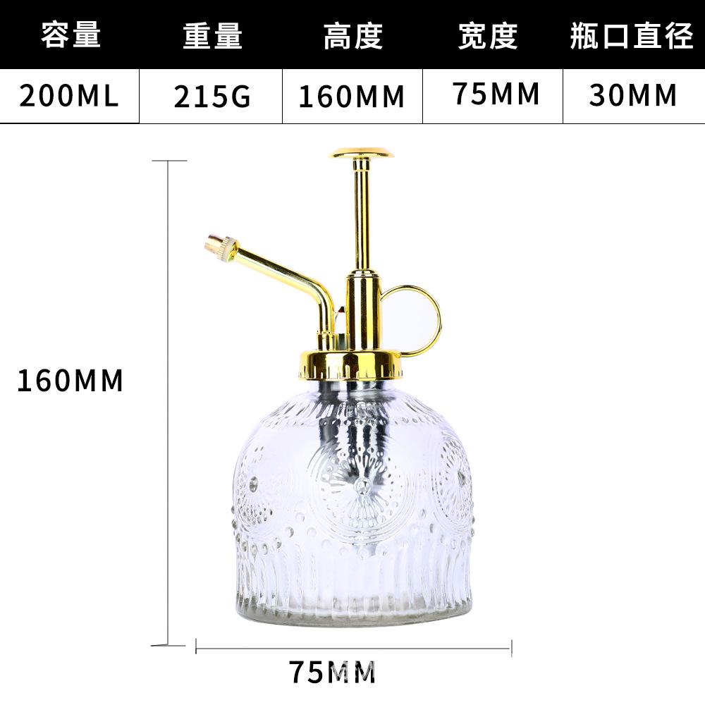 European Colorful Embossed Glass Watering Can Home Gardening Watering Sprinkler Kettle Succulent Plant Spray Can Gardening Decor