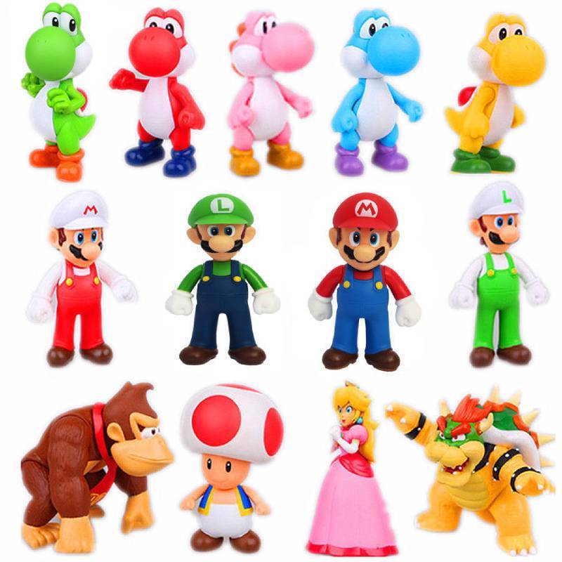 Super Mario Bros Luigi Bowser Prinzessin Peach Kunststoff-Actionfiguren Für Sammler Und Display-Enthusiasten