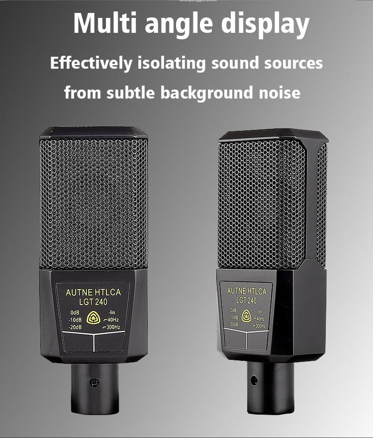 LGT240 Condenser Microphone with F998 & V8S Sound Cards for Live Streaming & Recording