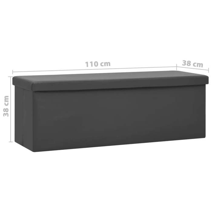 VidaXL Banc de Rangement Pliable Conteneur de Stockage Coffre de Rangement de Salon Salle de Séjour Entrée Maison Intérieur 338799