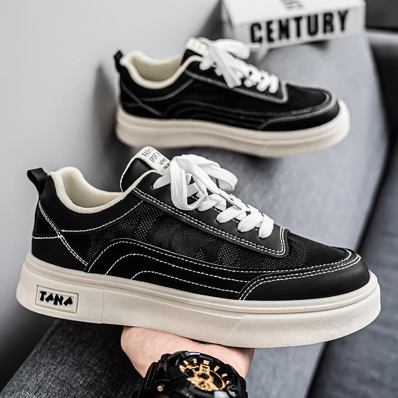 Fashion Summer Men's New Breathable Canvas Shoes Men's Trendy Versatile Thick Bottom Simple Comfortable Sports Leisure Board Shoes