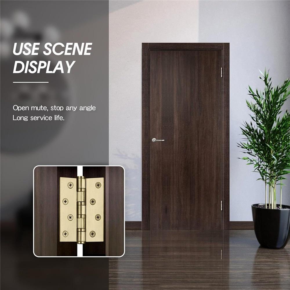  2-Piece 10x7.8cm Heavy-Duty Stainless Steel Door Hinges With 16 Screws – Black/Gold/Silver – For Entry Doors, Cabinets, Windows, Toolboxes