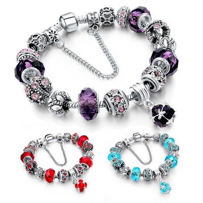 Handmade Bracelet DIY Alloy Bracelet Crystal Pendant Beaded Bracelet Women