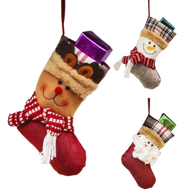 Family Christmas Stockings Cute Stockings Decorations Christmas Sock Bags For Chocolates Prizes Goodie Stuffers Tree Fireplace