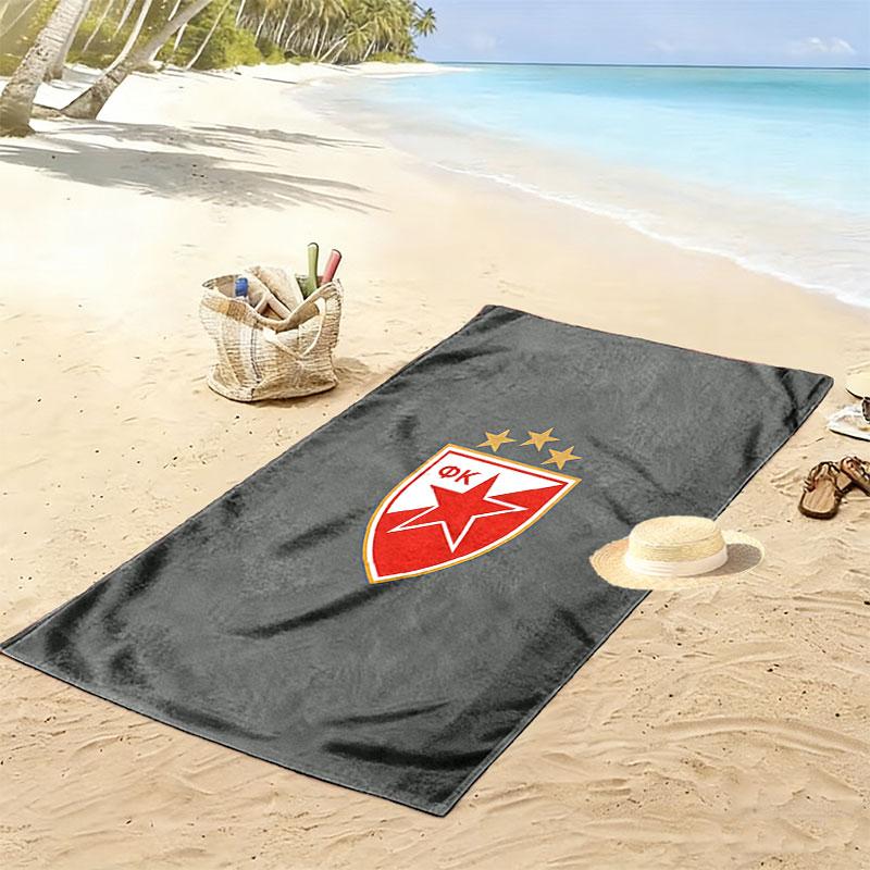 Crvena Zvezda logo Print Beach Towel, Large Soft Quick Dry Towel for Beach Camping Swimming