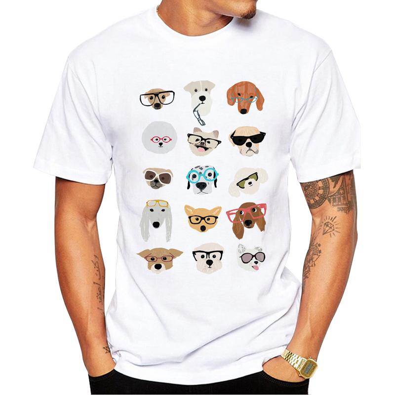 TEEHUB Cat /Dog With Glasses Men T-Shirt Hipster Guinea Pig With Glasses Printed t shirts Short Sleeve Tshirts Funny Tee