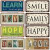 [SQ-DGLZ] Text Hope Love Home License Plate Tin Sign Store Bar Wall Decoration Metal Sign Home Decor Painting Plaques Art Poster