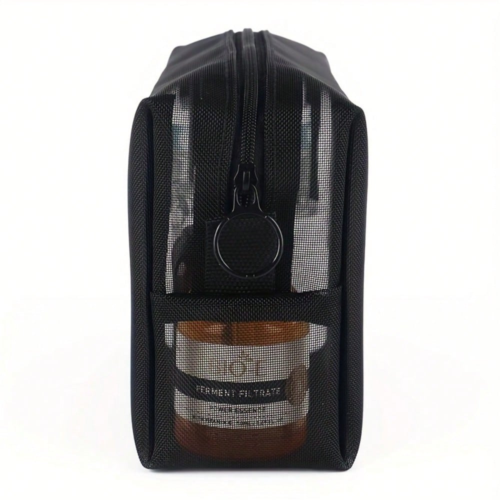 1 Piece Thick Mesh Large Capacity Makeup Bag, Personal Item Storage Small Pocket, Portable And Easy Makeup Storage Bag