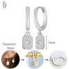 925 Sterling Silver Needle Vintage Heart/Shell Pendant Earrings Round/Square Plate Hoop Earrings for Women Party Fashion Jewelry