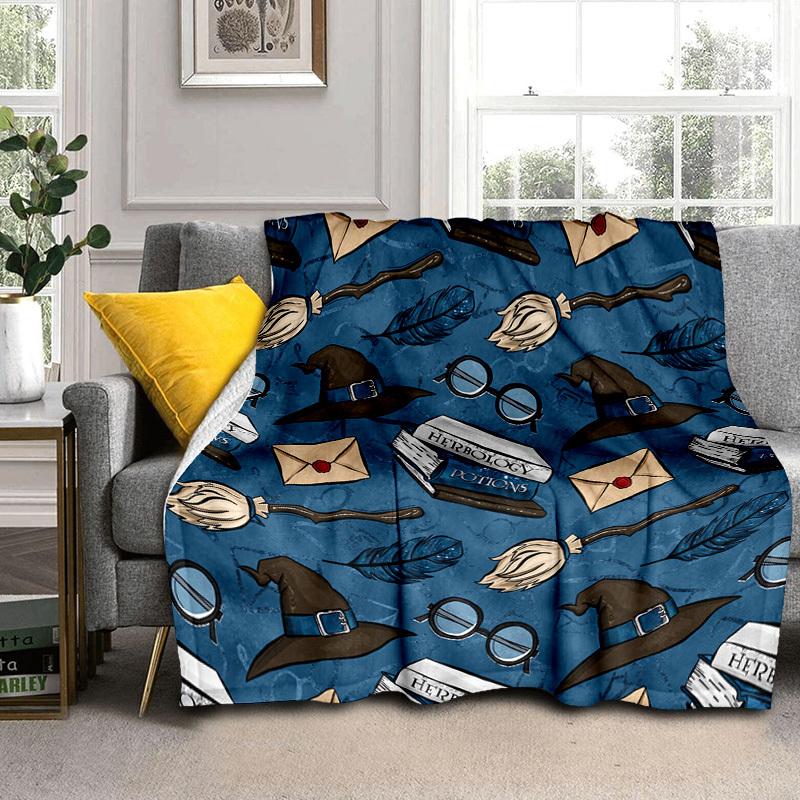 1pc Witchcraft Elements Pattern Cartoon Blanket,Portable Throw for Travel & Camping, All Season Cozy Blanket,Ideal Gift