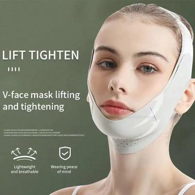Maschera per il viso modellante V-face Bandage Strumento per rassodare e sollevare la pelle, verde, regolabile, completamente avvolto, strumento per fermare la respirazione e la bocca aperta