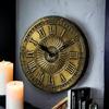 Vintage Uhr Handgefertigte Holz- und Messing-Wanduhr / 10 Zoll (25 Cm'S) / Reines Messing/Handgehämmerte Kunst/Antikes Finish, Analog