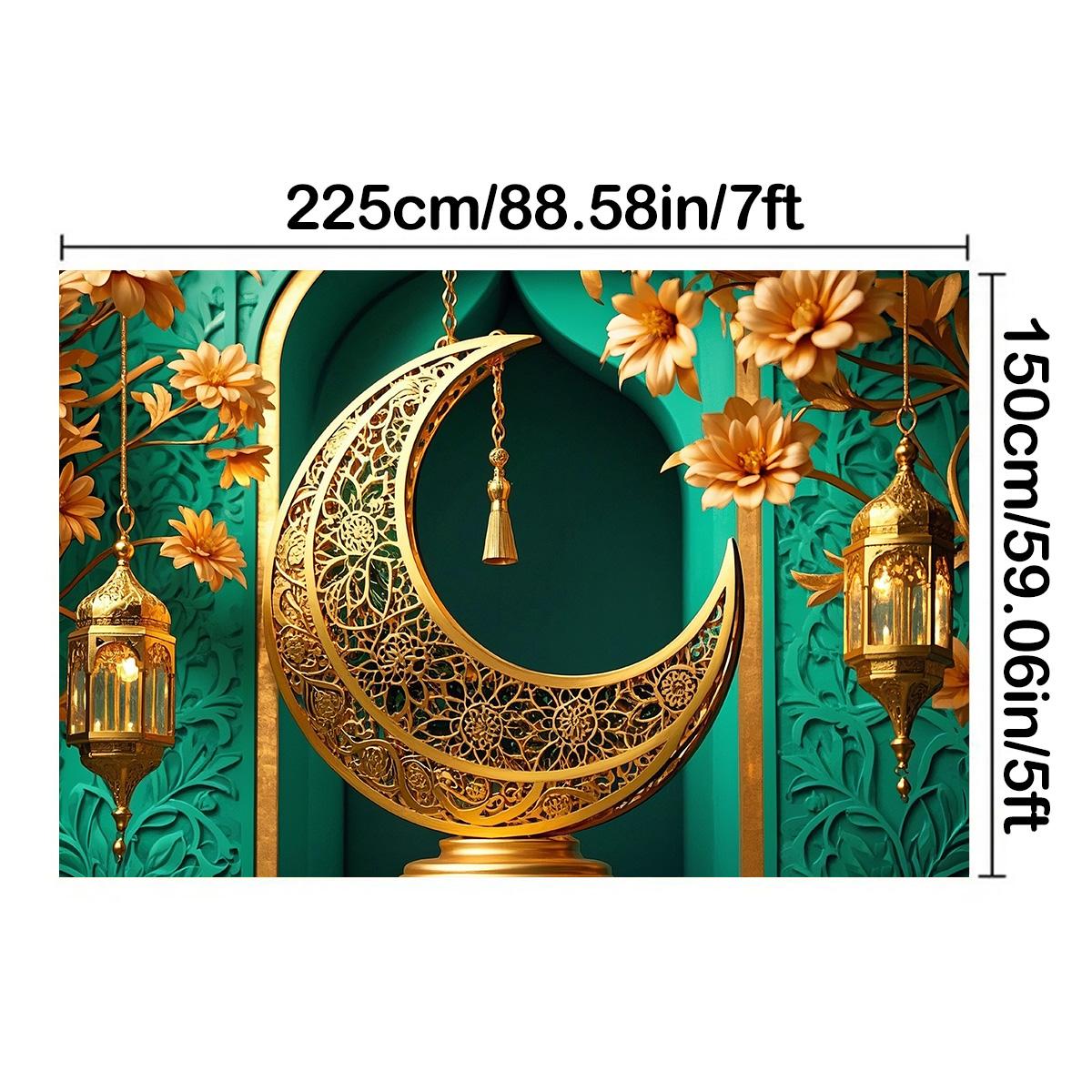 

Тема вечеринки Ид Традиционный фон Рамадан Мубарак Декор Луна Звезда для исламского мусульманина Карим Ид аль Адха Реквизит Подарочный плакат 225*150cm/88*59in