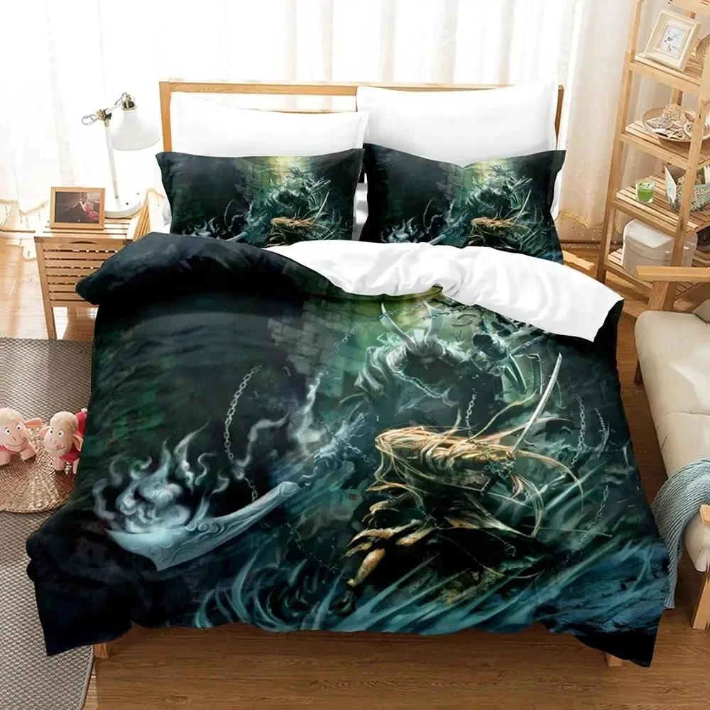 Ensemble de literie imprimé en 3D Anime Samouraï Housse de couette Taie d'oreiller Couette Taille King Queen Ensemble de literie pour garçons et adultes